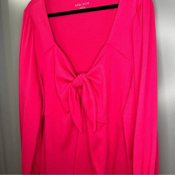 NWT Ava & Viv Long Sleeve Blouse Sweetheart Knit Top Size 4X - Picture 4 of 6